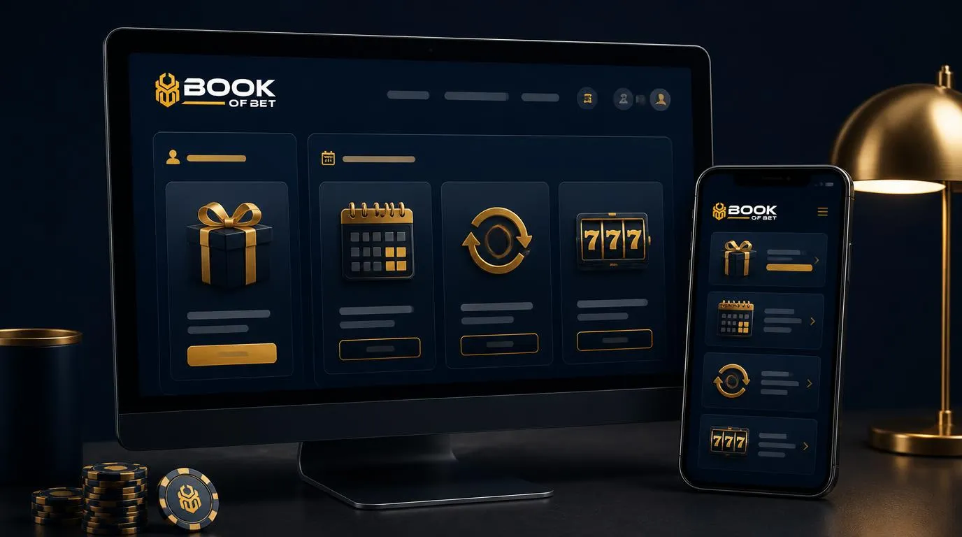 Illustration eines Casino-Prämienbereichs mit Cashback, Reload-Bonus und Freispielen